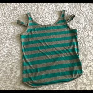 Off the shoulder striped tank top size small